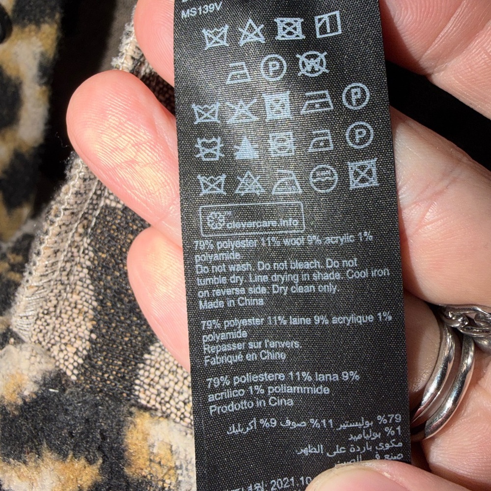 Allsaints Leopard Print Button-Up Jacket - Black … - image 4